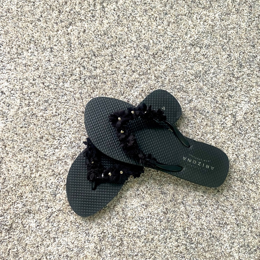 Arizona Flower black sandals
